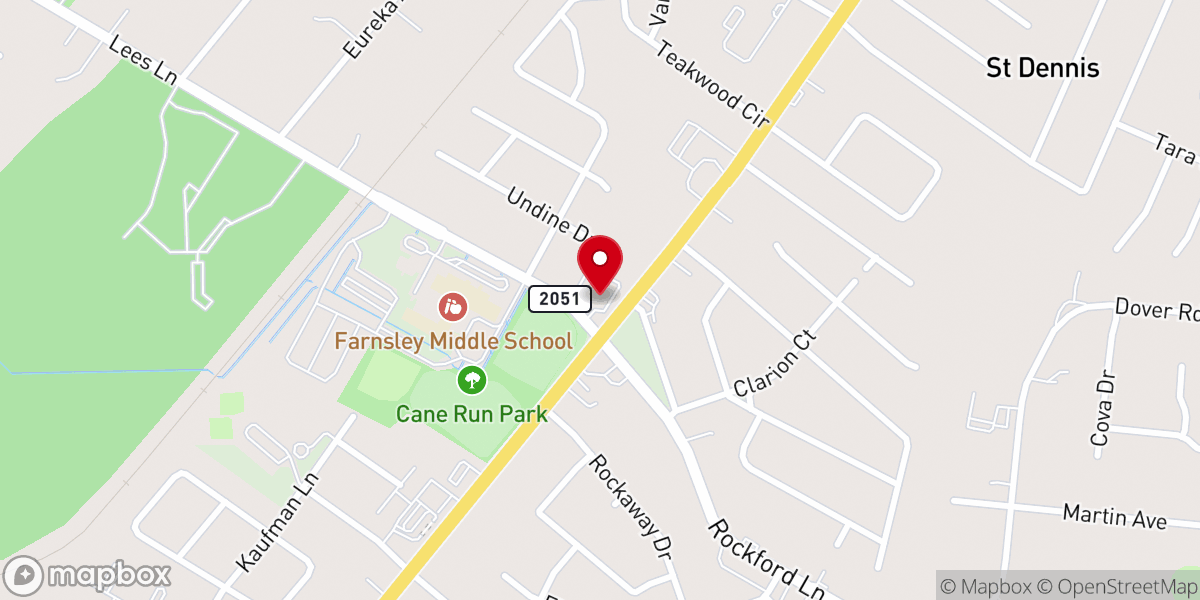 Map showing location of Lees Lane Baptist Church