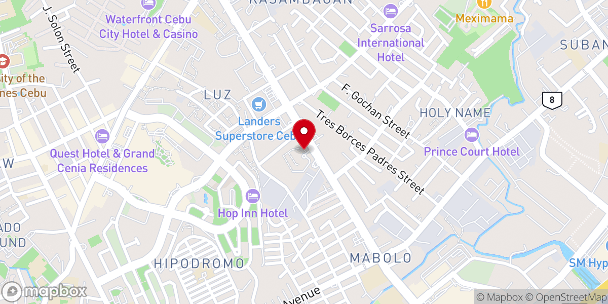 Map showing location of Carmelite Monastery