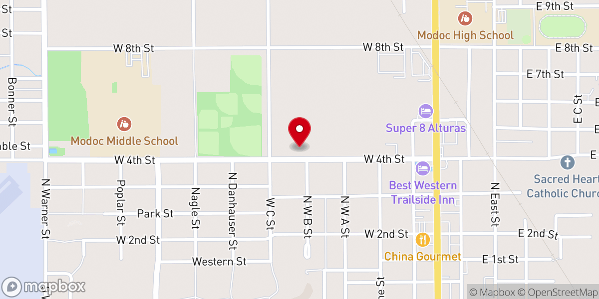 Map showing location of Alturas Baptist Church-Alturas Ca