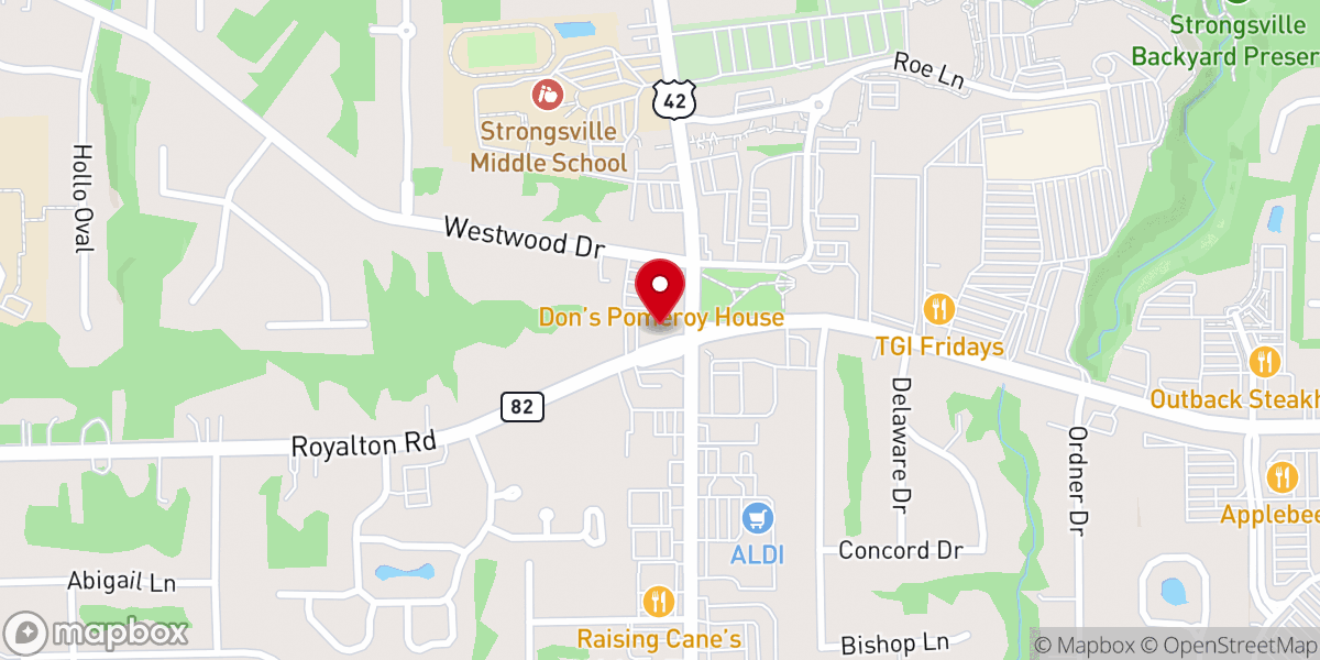 Map showing location of Strongsville United Church of Christ