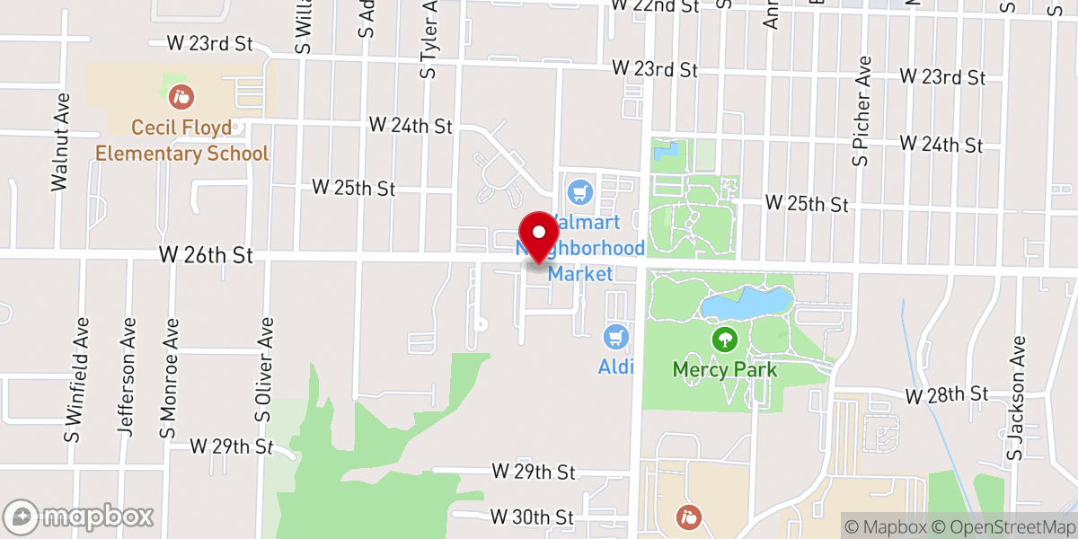 Map showing location of Grace Church of Joplin