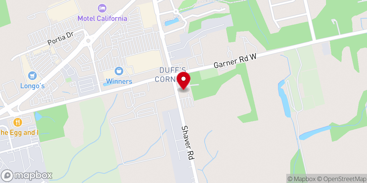 Map showing location of Canadian Reformed Church of Ancaster