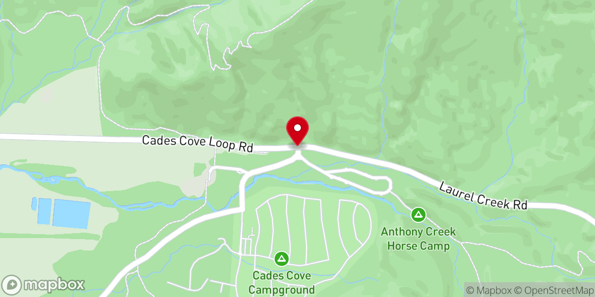 Map showing location of Cades Cove Scenic Loop