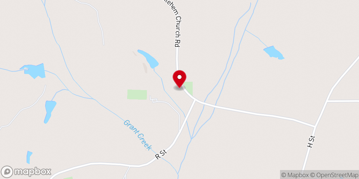 Map showing location of Bethlehem Baptist Church