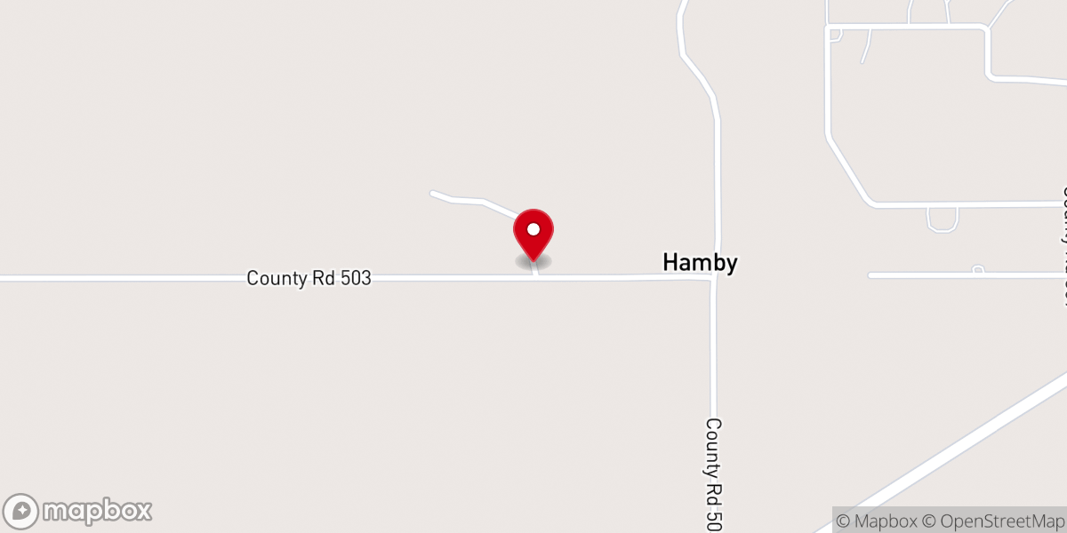 Map showing location of Hamby Baptist Church