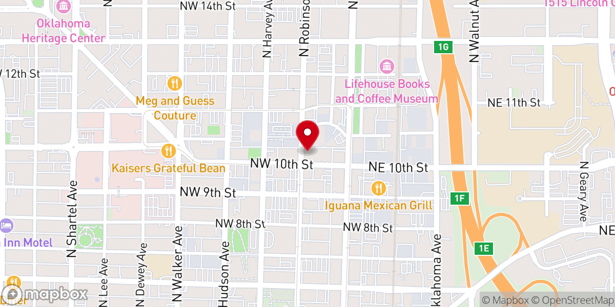 Map showing location of Frontline Church Downtown