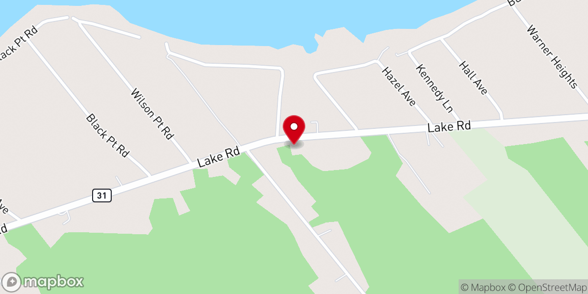 Map showing location of Oneida Lake Church