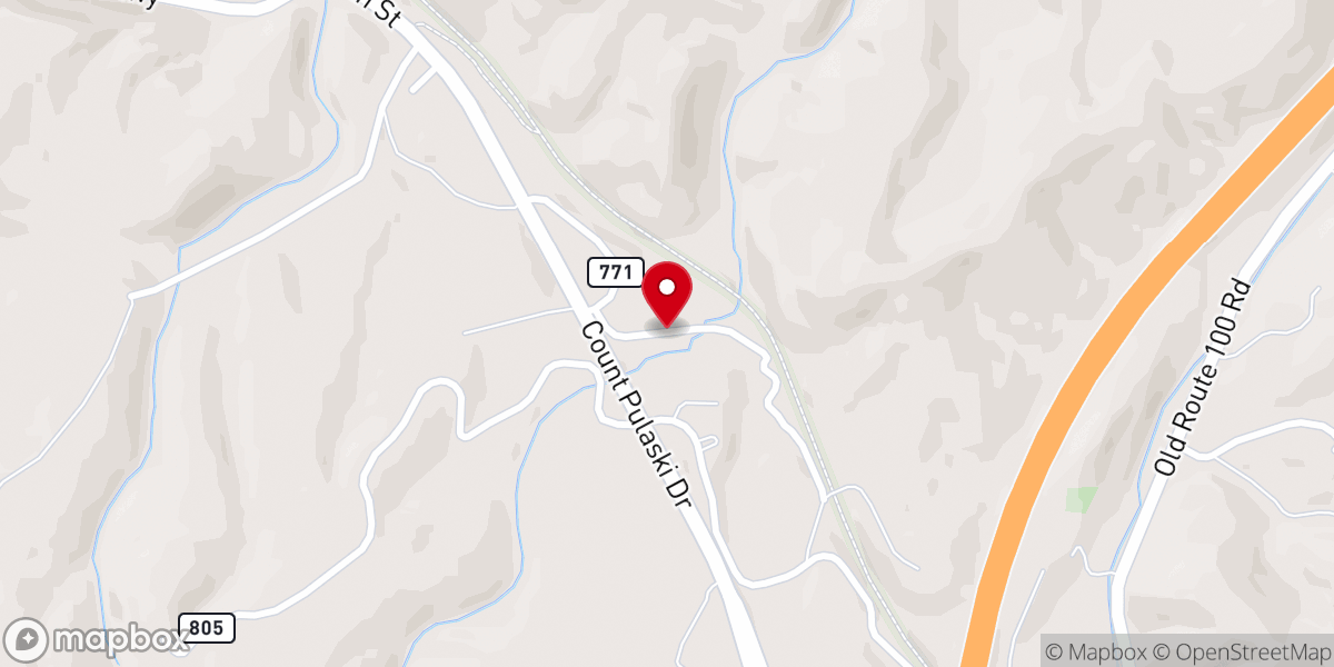 Map showing location of Stafford Hill Church