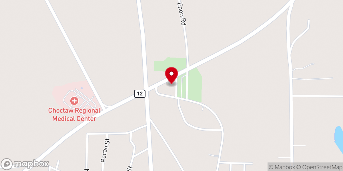 Map showing location of Enon Cumberland Presbyterian