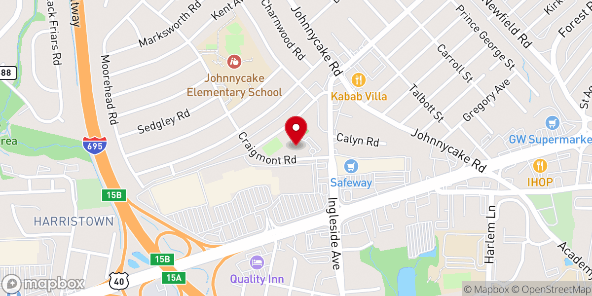Map showing location of Emmanuel Evangelical Lutheran Church