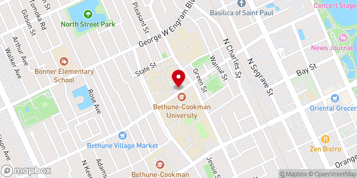 Map showing location of Faith Hall