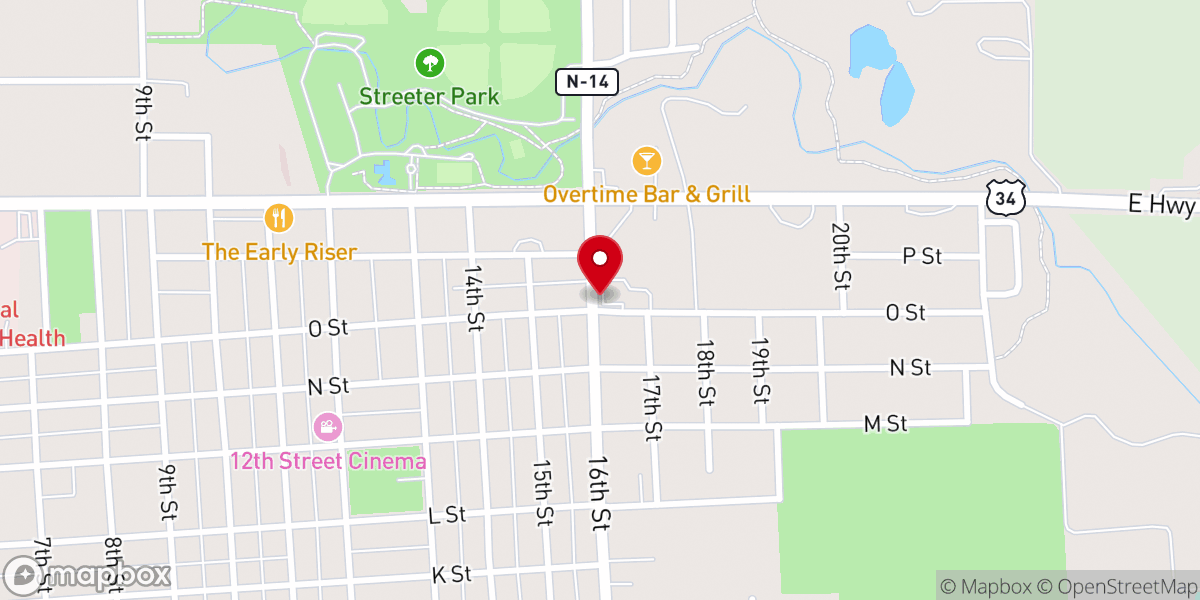 Map showing location of First Evangelical Lutheran Church