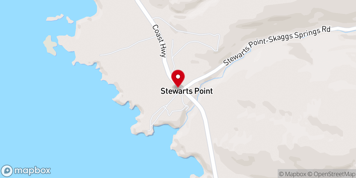 Map showing location of Stewarts Point Store
