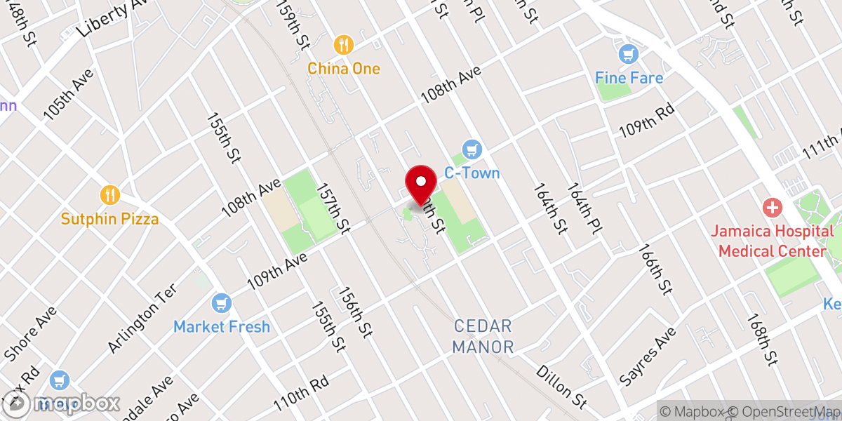 Map showing location of South Jamaica Houses Community Center