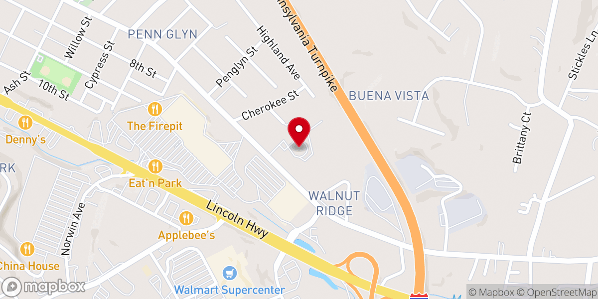Map showing location of Calvary Church