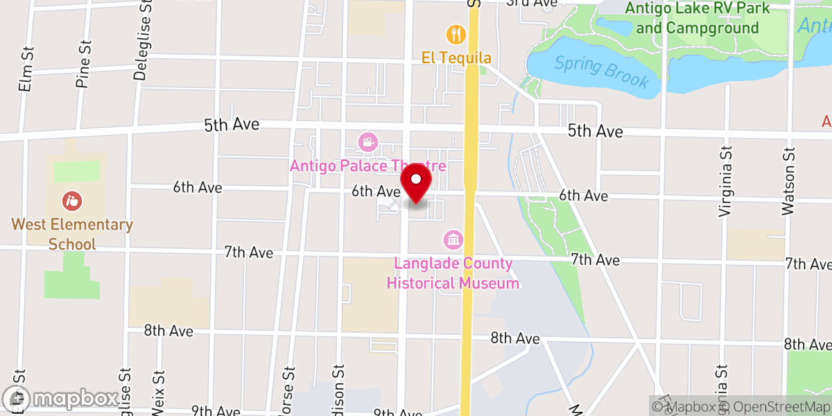 Map showing location of St. Ambrose Antigo Episcopal Church