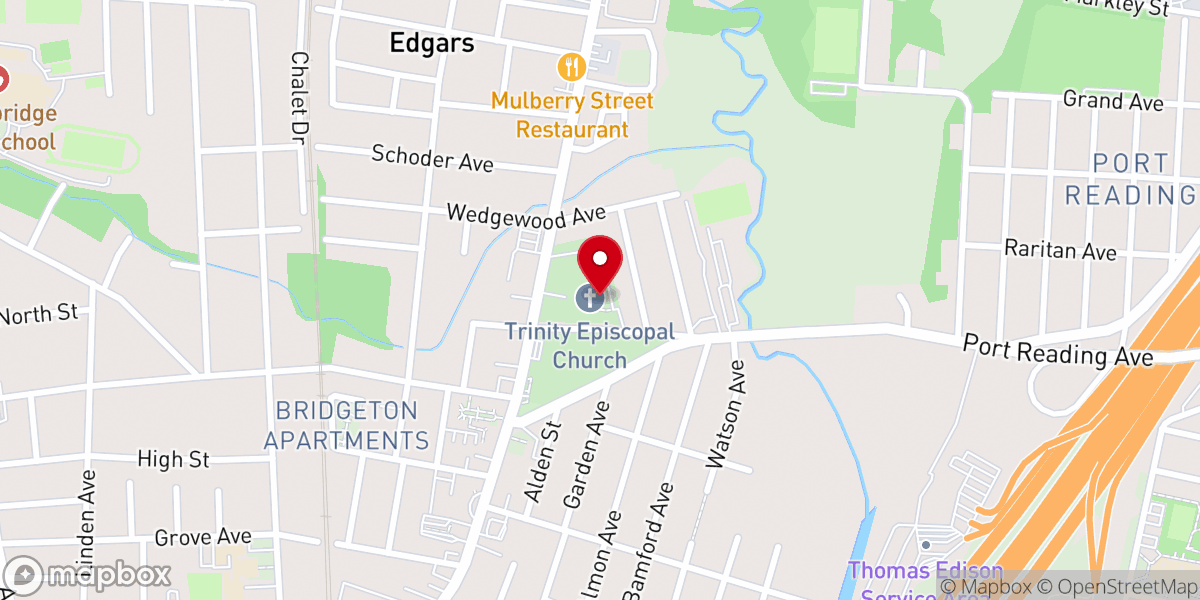 Map showing location of Trinity Episcopal Church