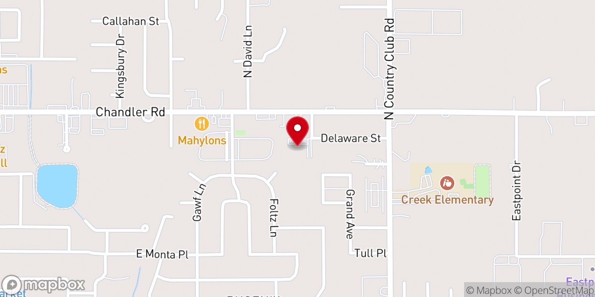 Map showing location of Chandler Road Church of Christ
