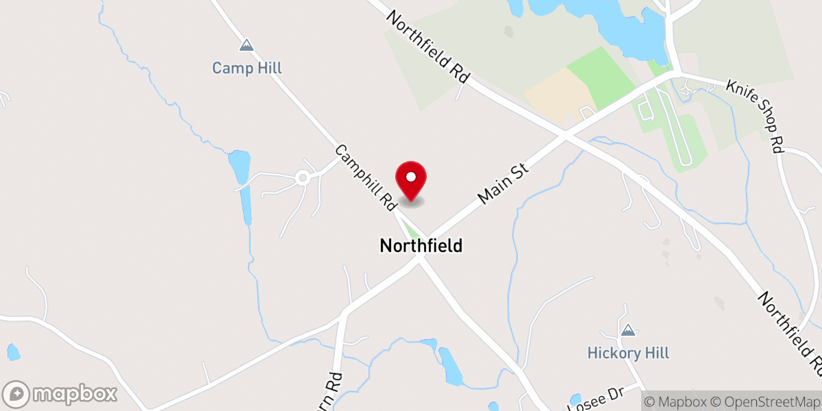 Map showing location of Northfield Bible Church