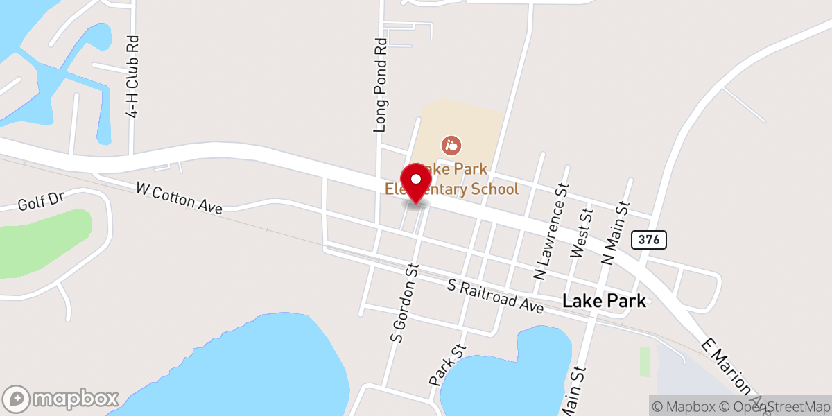 Map showing location of 1st Baptist Church Of Lake Park - Food Distribution Center