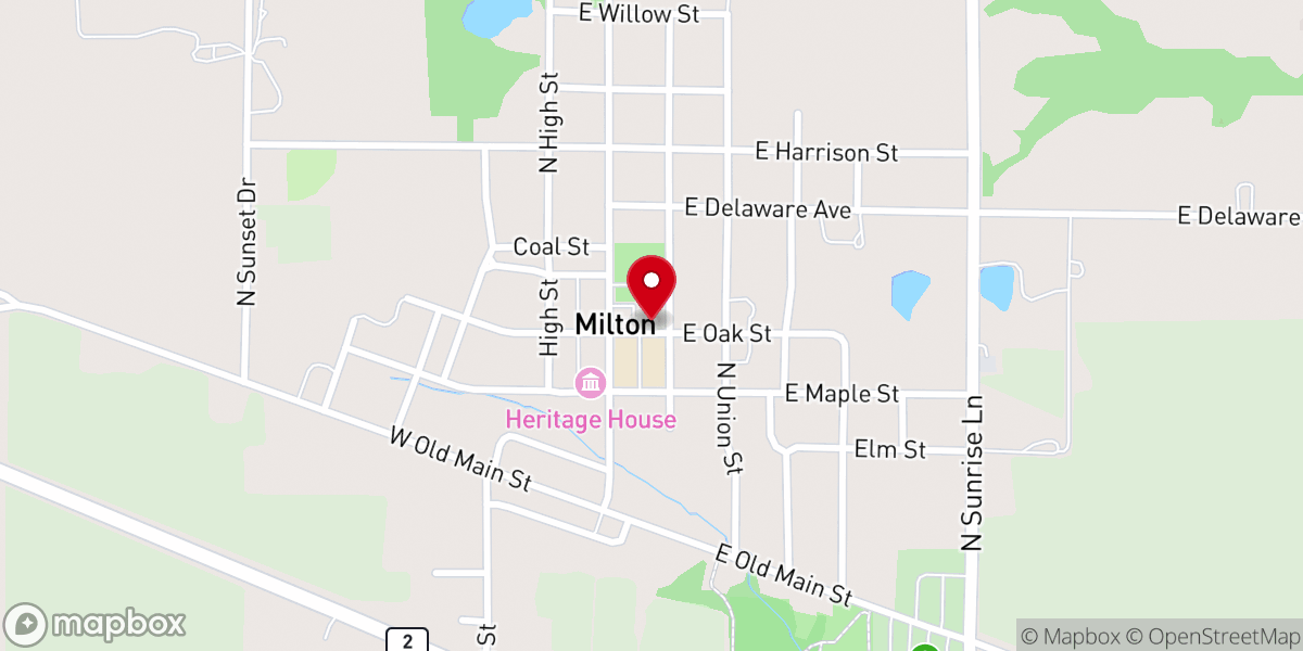 Map showing location of United Methodist Church