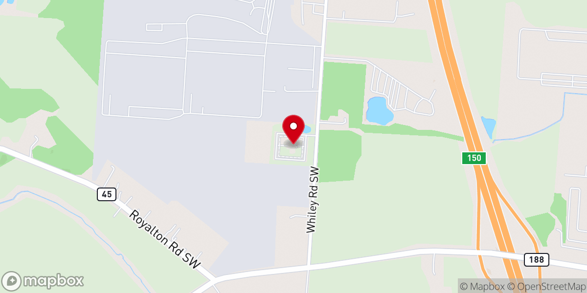 Map showing location of Lancaster Vineyard Church
