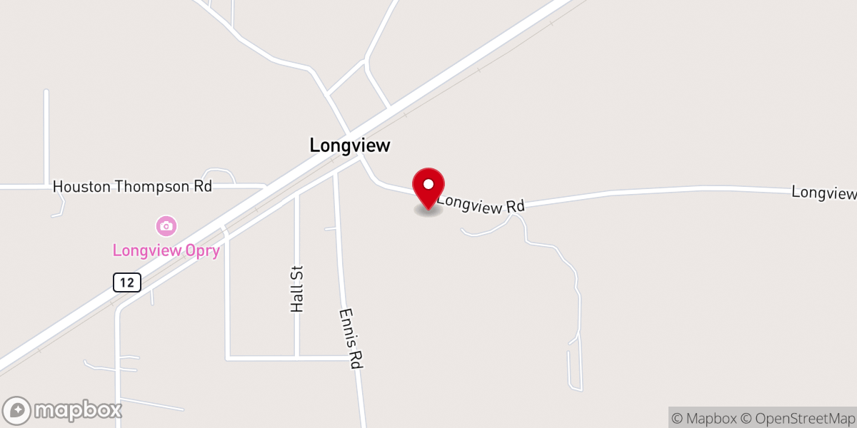 Map showing location of Longview Methodist Church
