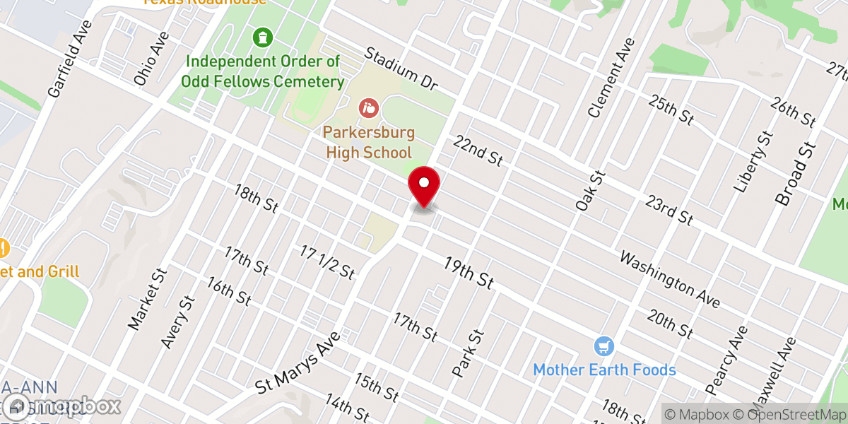Map showing location of St Andrew's United Methodist Church