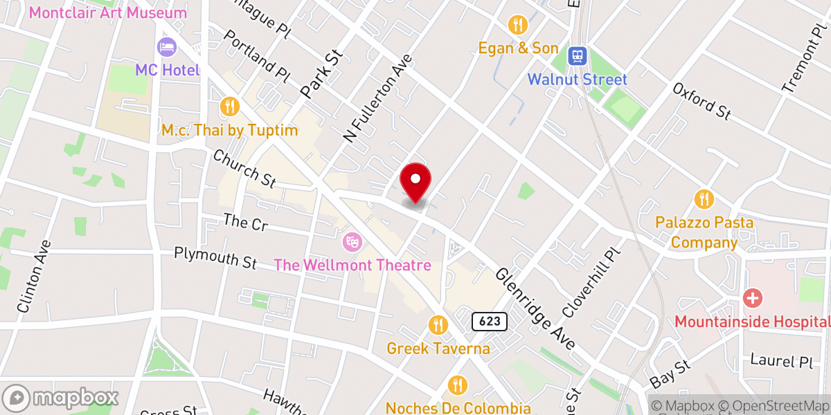 Map showing location of Montclair NJ Church of Christ