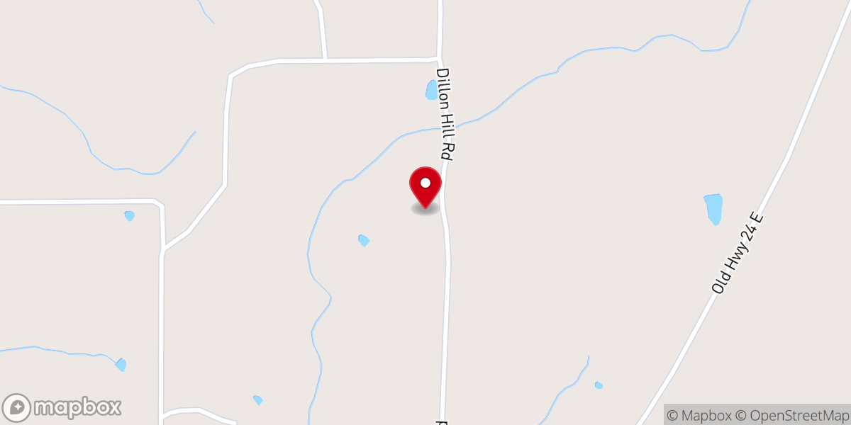 Map showing location of Dillon Hill Church-God In Christ