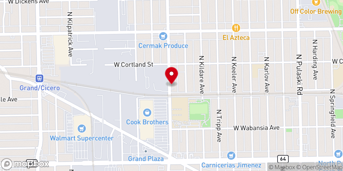 Map showing location of New Hope Church