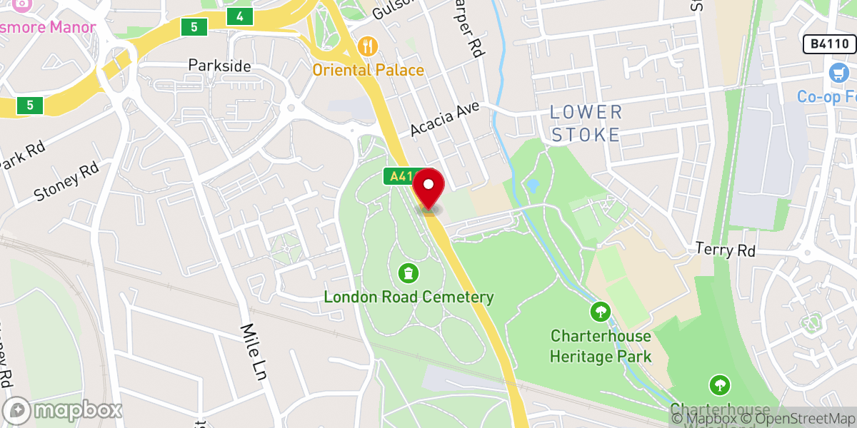 Map showing location of Anglican Chapel