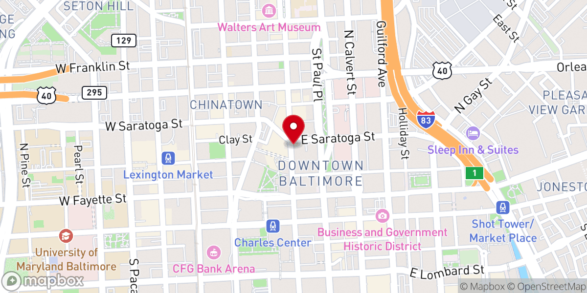 Map showing location of Old St. Paul's Episcopal Church