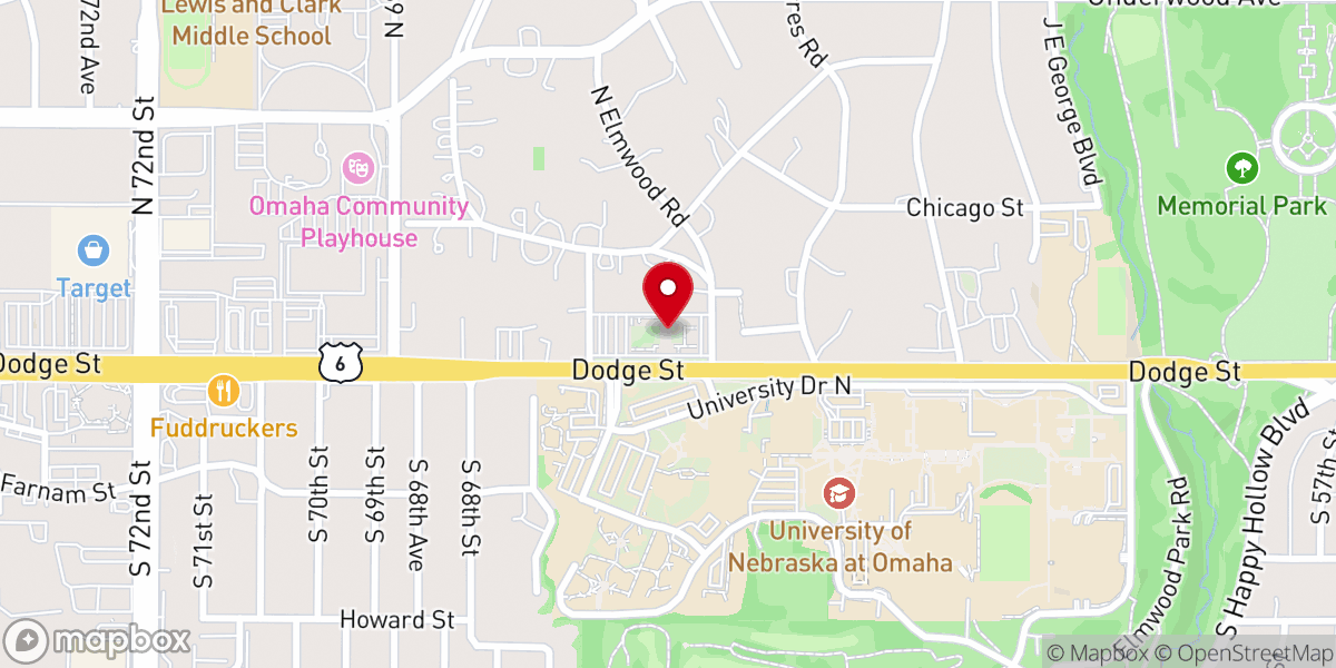 Map showing location of First Christian Church