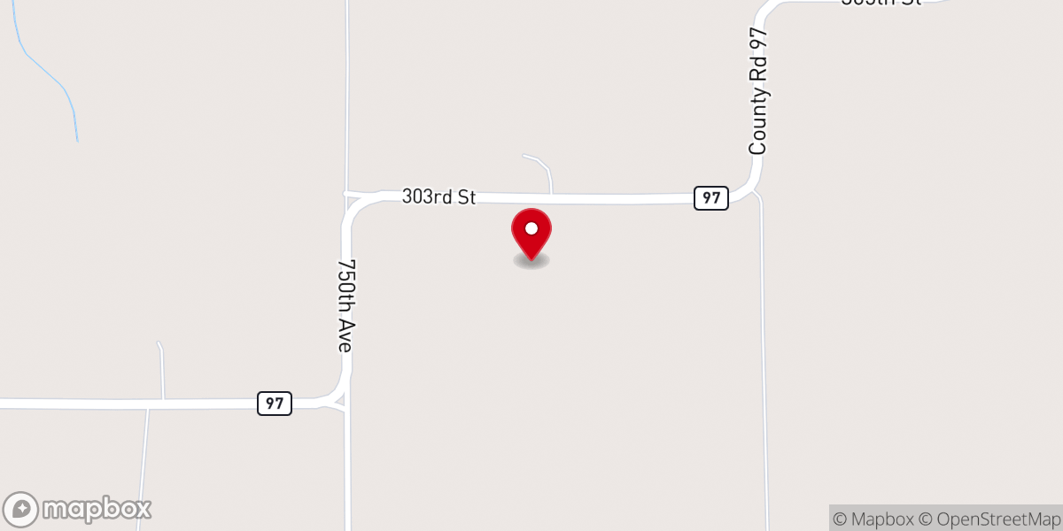 Map showing location of North Freeborn Church