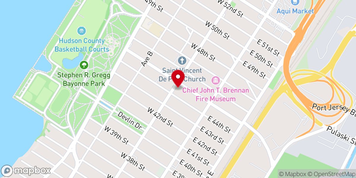 Map showing location of Iglesia Adventista del Séptimo Día Hispana de Bayonne