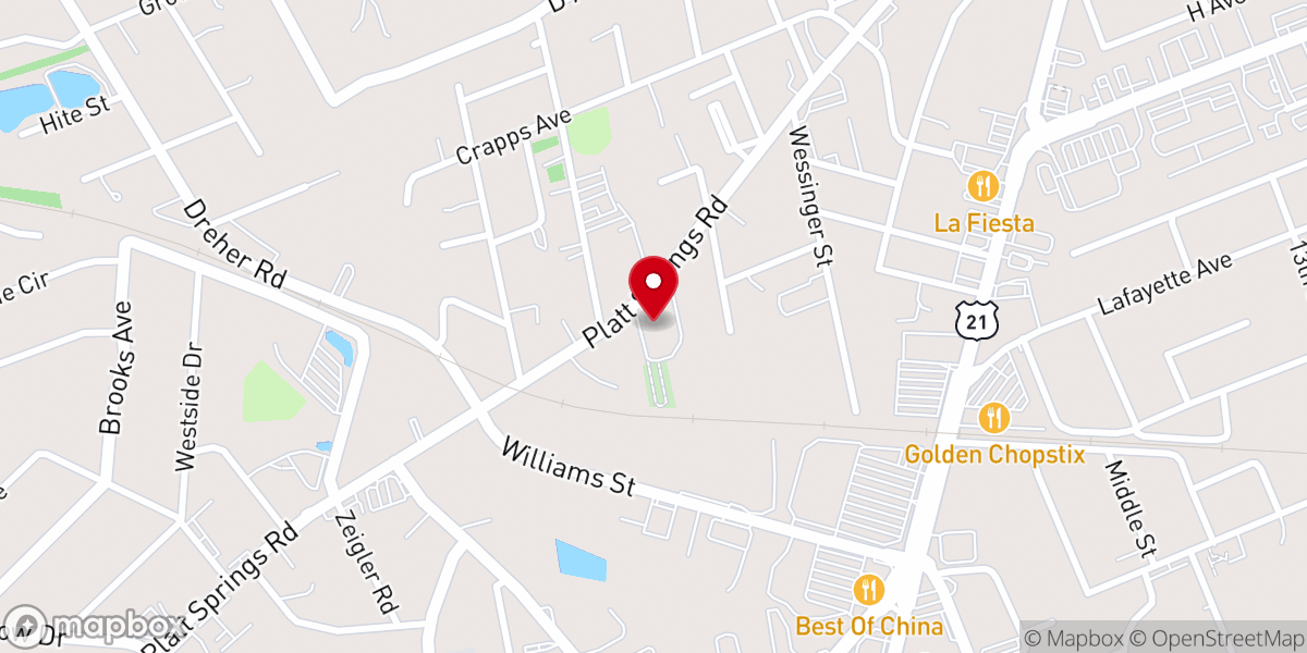 Map showing location of Faith Lutheran Church