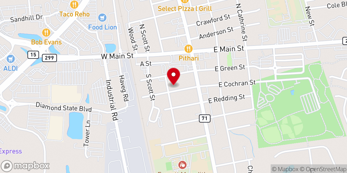 Map showing location of Holy Hill Worship Center