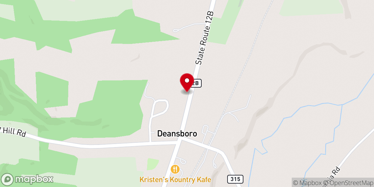 Map showing location of Deansboro Congregational United Church of Christ