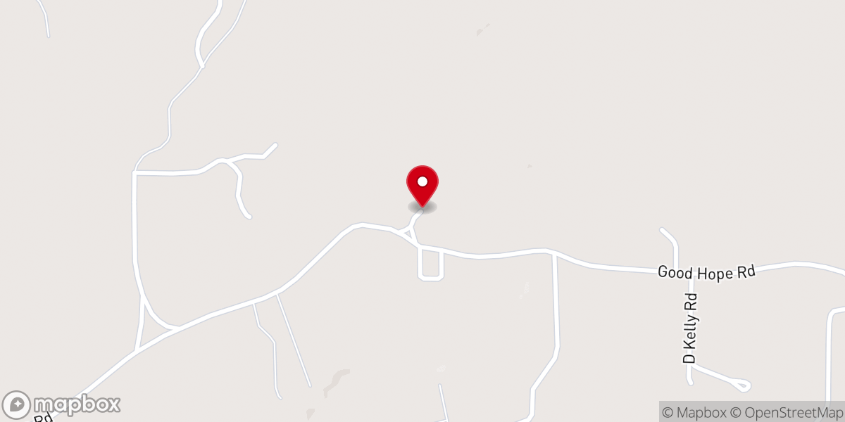 Map showing location of Good Hope Baptist Church