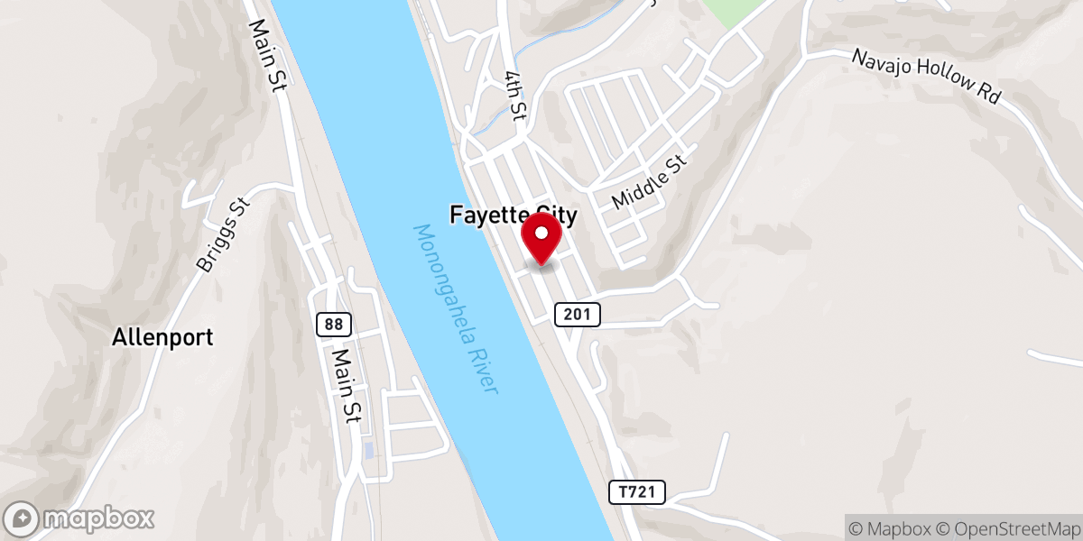 Map showing location of Presbyterian Church