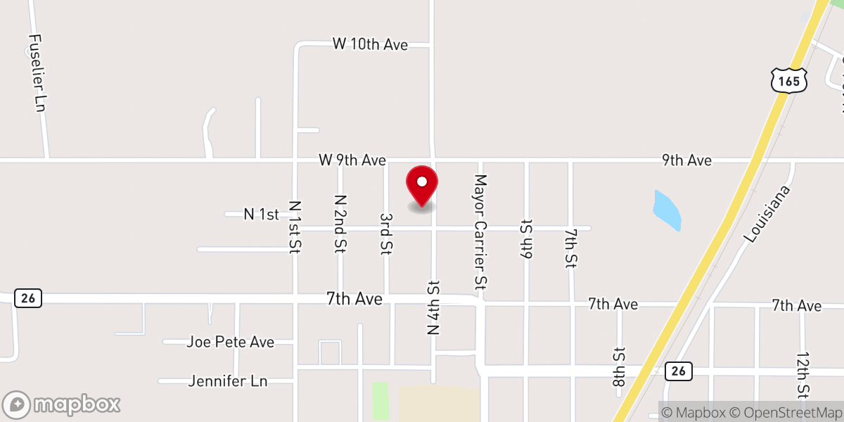 Map showing location of Oberlin Covenant Church