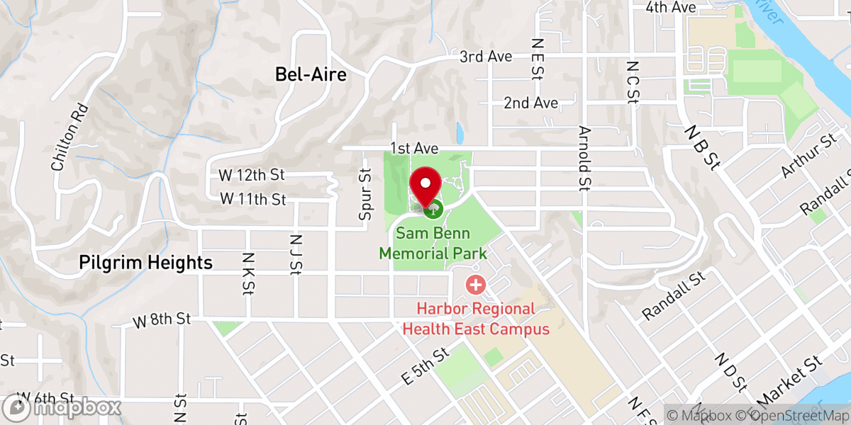 Map showing location of Sam Benn Park
