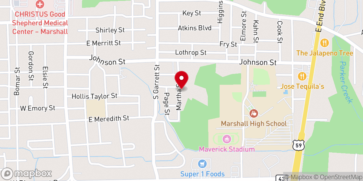 Map showing location of St Mark Baptist Church