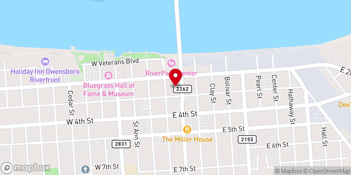 Map showing location of First Baptist Church