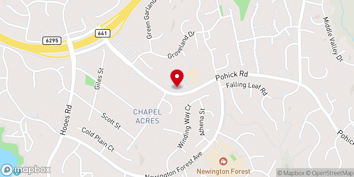 Map showing location of 버지니아 제일 침례교회 First Virginia Baptist Church