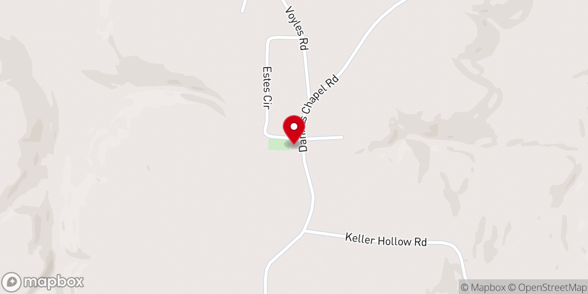 Map showing location of Daniels Chapel Baptist Church
