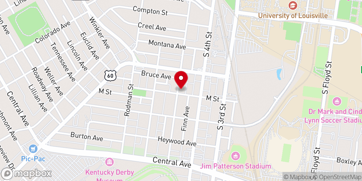Map showing location of M Street Church of Christ