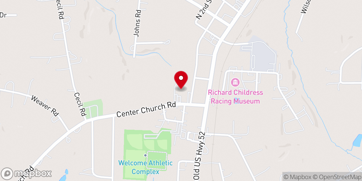Map showing location of Center Church of Welcome