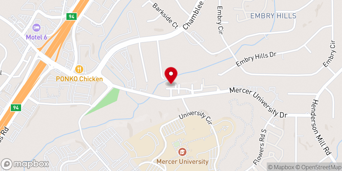 Map showing location of Clairmont Baptist Church
